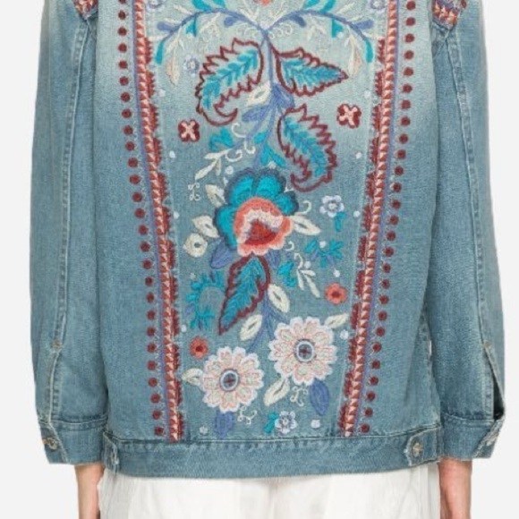 Johnny Was Oman Heavily Embroidered Denim Jacket NWT - Picture 6 of 9